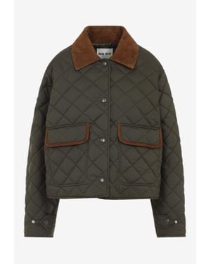 Miu Miu Straight Hem Quilted Jacket - Multicolor