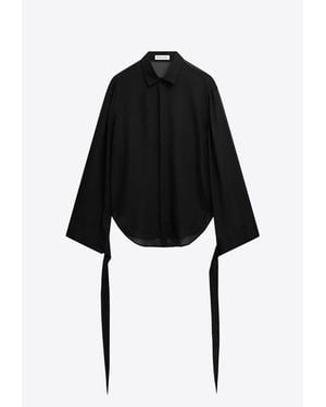 Frankie Shop Sheer Chiffon Blouse - Black