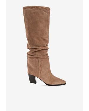 Jimmy Choo Hart 60 Suede Knee-High Boots - Brown