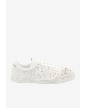 Dolce & Gabbana Saint Tropez Crystal-Embellished Sneakers - White