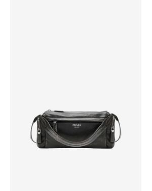 Prada Aged-Effect Nappa Leather Crossbody Bag - Brown