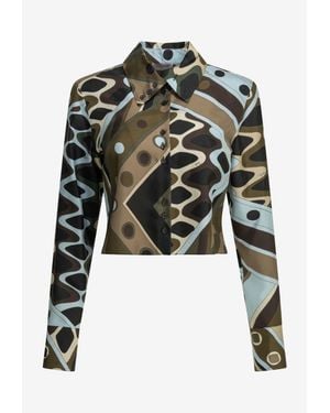 PUCCI Vivara Print Cropped Shirt - Black