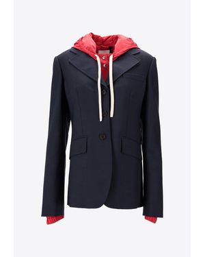 Miu Miu Mohair-Blend Buttoned Jacket - Blue