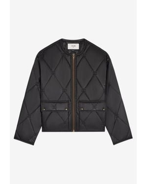 Celine Quilted Zip Jacket - Black
