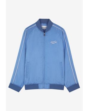 Maison Kitsuné Embroidered Logo Bomber Jacket - Blue