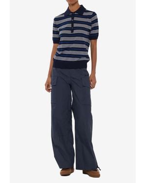 P.A.R.O.S.H. Striped Polo T-Shirt - Blue