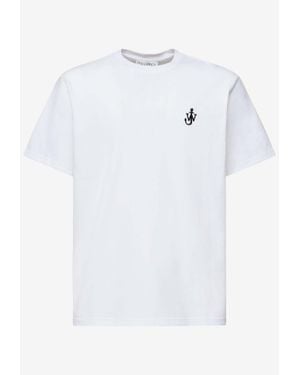 JW Anderson Anchor Embroidered Crewneck T-Shirt - White