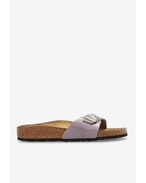 Birkenstock Madrid Buckled Flat Slides - White