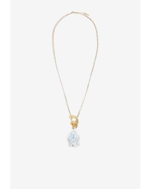 Chloé Floral Pendant Necklace - White