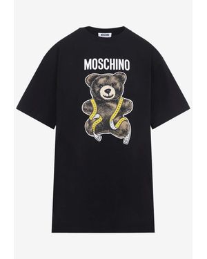 Moschino Teddy Bear Print Oversized T-Shirt - Black