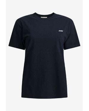 Autry Logo Embroidered T-Shirt - Black