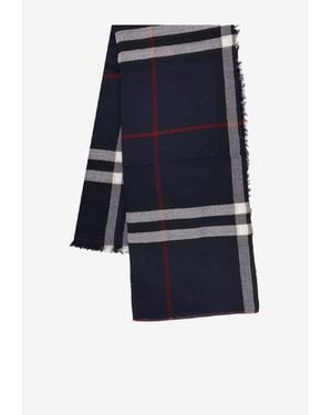 Burberry Giant Check Cashmere Scarf - Blue