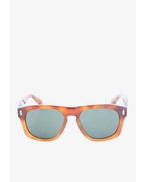 Brunello Cucinelli Logo Square Sunglasses - Blue