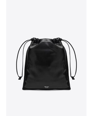 Prada Wish Nappa Leather Pouch Bag - Black