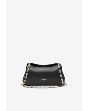 Prada Small Tumulte Nappa Leather Crossbody Bag - White