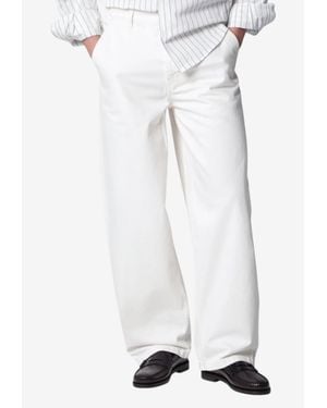 Ami Paris Logo Patch Balloon-Fit Jeans - White