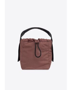 Ganni Tech Drawstring Bucket Bag - Purple