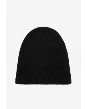 Roberto Collina Cashmere And Silk Ribbed Beanie - Black