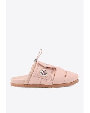 Moncler Mon Pocket Padded Flat Mules - Pink