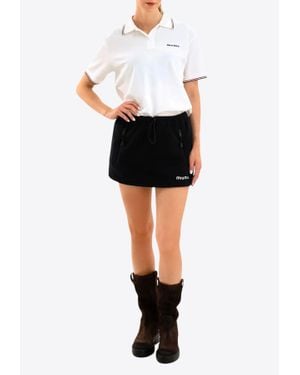 Miu Miu Logo Embroidered Mini Skirt - Black