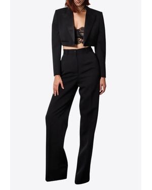 Dolce & Gabbana Cropped Tuxedo Blazer - Black