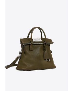 Maison Margiela Mini 5Ac Loved To Death Calf Leather Top Handle Bag - Green