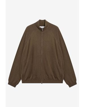 Frankie Shop Baxe Knit Bomber Jacket - Brown