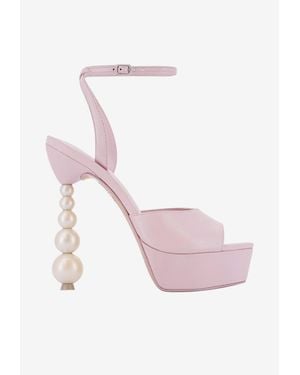 Sophia Webster Perla 125 Leather Platform Sandals - Pink