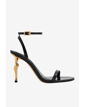JW PEI Alivia 95 Metal Heel Leather Sandals - White