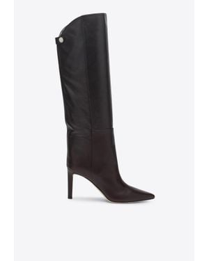 Jimmy Choo Alizze 85 Leather Knee-High Boots - Black