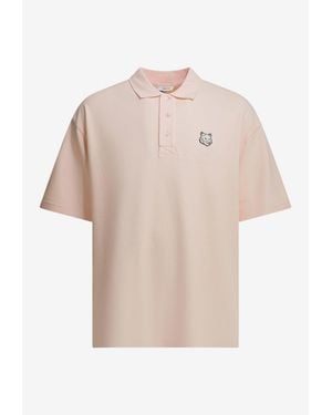 Maison Kitsuné Fox Head Polo T-Shirt - Natural