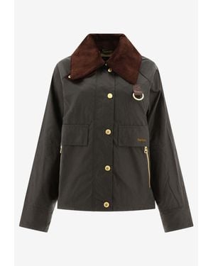 Barbour Logo-Embroidered Buttoned Jacket - Black