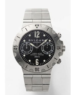 BVLGARI Scuba Diagono Chronograph 38Mm Stainless Steel Watch - Gray