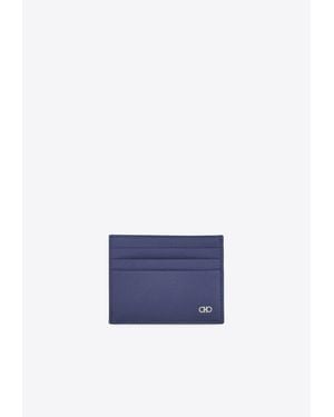 Ferragamo Gancini Grained Leather Cardholder - Blue