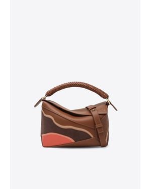 Loewe Small Puzzle Edge Top Handle Bag - White