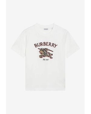 Burberry Embroidered Ekd Crewneck T-Shirt - White
