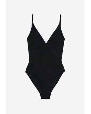Rick Owens Plunging V-Neck One-Piece Swimsuit - Black