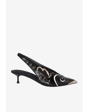 PUCCI 55 Slingback Leather Pumps - White