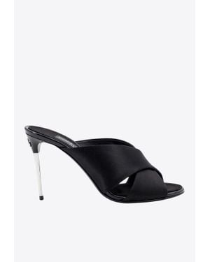 Dolce & Gabbana 85 Keira Satin Sandals - Black