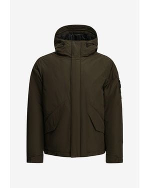 Stone Island Crinkle Reps Down Jacket - Green