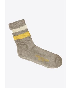 Golden Goose Distressed Striped High Ribbed Socks - Metallic