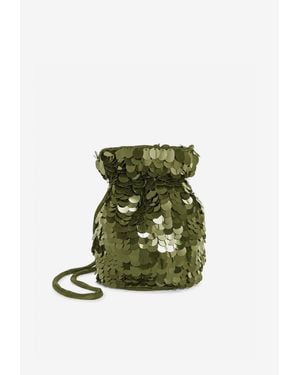 P.A.R.O.S.H. Gipsy Sequined Bucket Bag - Green
