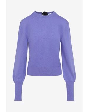 Lanvin Gros Grain Wool Sweater - Purple