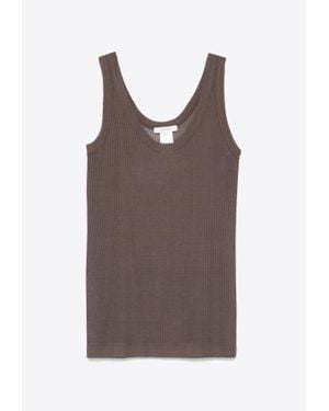 Lemaire Seamless Ribbed Tank Top - Brown