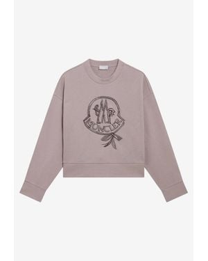 Moncler Logo Printed Sweatshirt - Pink