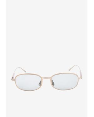 Brunello Cucinelli Oval Titanium Eyeglasses - White