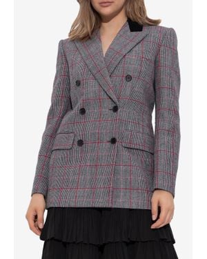 Chloé Double-Breasted Wool Blazer - Gray