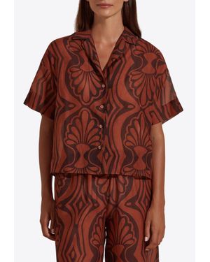 Dahlia Bianca Kasy Printed Boxy Shirt - Red