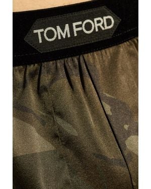 Tom Ford Satin Boxers With Logo - Green