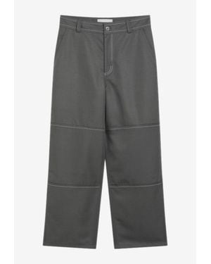 Ami Paris Workwear Wool Pants - Grey